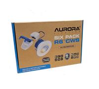 Aurora AU-R6CWSFFCP6 230V 4W/6W LED IP65 Fixed Dimmable Fire Rated Downlight FastRFix White 3000K/4000K/5700K (6 Pack)