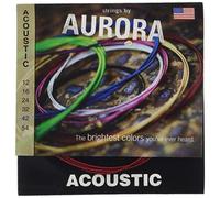 Aurora AURRA-12 Premium Coloured Acoustic Guitar Strings, Red, 12-54