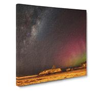 Aurora Australis Lights in New Zealand Canvas Print | Gallery Wrapped 30mm Frame Wall Art | 20x20 inches | Ready to Hang | Modern Picture | Living Room Bedroom Lounge Office
