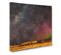 Aurora Australis Lights in New Zealand Canvas Print | Gallery Wrapped 30mm Frame Wall Art | 20x20 inches | Ready to Hang | Modern Picture | Living Room Bedroom Lounge Office