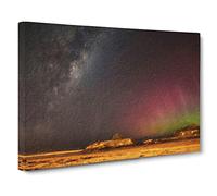 Aurora Australis Lights In New Zealand Canvas Print | Gallery Wrapped 30mm Frame Wall Art | 30x20 inches | Ready to Hang | Modern Picture | Living Room Bedroom Lounge Office