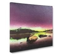 Aurora Australis Southern Lights Canvas Print | Gallery Wrapped 30mm Frame Wall Art | 20x20 inches | Ready to Hang | Abstract Picture | Living Room Bedroom Lounge Office