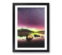 Aurora Australis Southern Lights in Abstract Framed Print | A2 Black Framed Wall Art | Ready to Hang | Abstract Landscape Picture | Living Room Bedroom Lounge Office