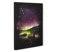 Aurora Australis Southern Lights Paint Splash Canvas Print | Gallery Wrapped 30mm Frame Wall Art | 30x20 inches | Ready to Hang | Modern Picture | Living Room Bedroom Lounge Office
