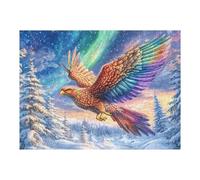 Aurora Bird Flying Over Snowy Mountains 500 Piece Jigsaw Puzzle for All Ages Easter Gift Idea Family Gathering Durable Pieces Stress Relief Home Decor 500 PCS