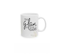Aurora Bloom Crafts Ceramic Diva Mug, Too Glam to Give a Damn, 11oz Microwave Safe