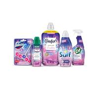 Aurora Blooms Winter Cleaning & Laundry 5 Piece Bundle Includes Comfort, Surf, Cif & Domestos Fresh Floral Winter Fragrance