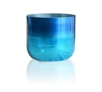 Aurora Blue Alchemical Crystal Bowl, Seven-color singing bowl, Transparent crystal bowl, 6-7 inch professional meditation instrument, yoga SPA meditation healing bowl wit,7-inch