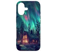 Aurora Borealis Above A Cabin In The Woods Case for iPhone 17