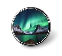Aurora Borealis Badge Holder Exquisite Round Badge with Picture Pin DIY Button Badges Personalized Metal Button Pin Fashion Brooch Crafts Gifts Clothes Decorative Pins