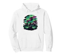 Aurora Borealis Chaser Canada Illustrated Vintage Pullover Hoodie