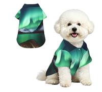 Aurora Borealis Dog Shirts Hawaii Dog Clothes Cool Breathable Pet Summer Polo T-Shirts for Hot Days