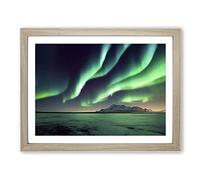 Aurora Borealis Dreams Framed Print | A2 Oak Framed Wall Art | Ready to Hang | Modern Landscape Picture | Living Room Bedroom Lounge Office