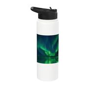 Aurora Borealis I Polar Lights Iceland Vacation Stainless Steel Insulated Water Bottle