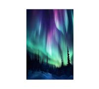 Aurora Borealis Night Sky Poster Canvas Poster Wall Art Decor Print Picture Paintings for Living Room Bedroom Decoration 16x24inch(40x60cm)