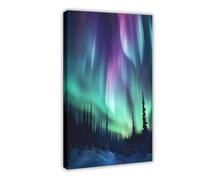 Aurora Borealis Night Sky Poster Canvas Poster Wall Art Decor Print Picture Paintings for Living Room Bedroom Decoration 16x24inch(40x60cm)