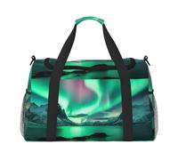 Aurora Borealis Waterproof Weekender Bags Duffel Bag Large Carry On Hand Luggage Bags Foldable Tote Bag for Travel Sports Gym Dance
