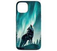 Aurora Borealis With A Wolf Howling Case for iPhone 13