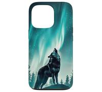 Aurora Borealis With A Wolf Howling Case for iPhone 13 Pro
