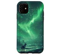 Aurora Borealis With Reindeer Case for iPhone 11