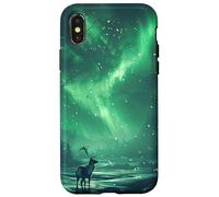 Aurora Borealis With Reindeer Case for iPhone X/XS