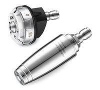 AURORA CAR Nozzle006 4000 PSI Rotating Turbo Nozzle for Pressure Washer, 6-in-1 Quick Changeover, Stainless Steel & Ceramic, 1/4 in Quick Connect, 4.0 GPM, Silver
