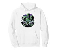 Aurora Chaser Illustrated Colorful Night Sky Stars Northern Pullover Hoodie