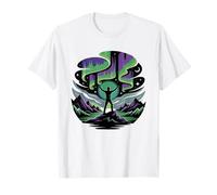 Aurora Chaser Illustrated Colorful Night Sky Stars Northern T-Shirt