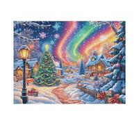 Aurora Christmas Town Snowy 500 Piece Jigsaw Puzzle for Adults Long Weekend Project Satisfying Challenge No Duplicate Pieces for Hobbyists 500 PCS