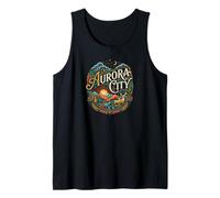 Aurora City Mountains Forest Deer Landscape Tank Top