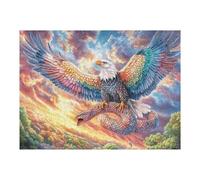Aurora Cloud Sea Flying Bald Eagle 500 Piece Complete Premium Jigsaw Puzzle Animal Pet Doll Collectors Mind Relaxation Educational Decorative Puzzle Gifts for Adults Premium Cardboard 500 PCS