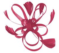 Aurora Collection Fascinator with Loops and Feathers in Pink/Cerise, size: One Size