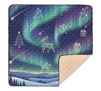 Aurora & Constellation Christmas Scene Soft Padded Baby Gym & Activity Mat for Indoor Outdoor One-Piecing Activity Entertainment Mat for Newborns Babies Infants Toddlers, 50'' x 50''