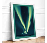 Aurora Convergence Minimalist Framed Wall Art Print A1 (84.1×59.4cm) White, Wall Decor for Living Room, Bedroom, Office & Home, Ready to Hang, Art Gift