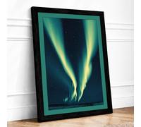 Aurora Convergence Minimalist Framed Wall Art Print A4 (29.7×21cm) Black, Wall Decor for Living Room, Bedroom, Office & Home, Ready to Hang, Art Gift