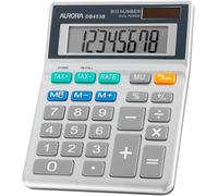 Aurora DB453B Semi Desktop Calculator (With Tax Function), Silver