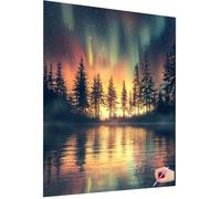 Aurora Diamond Art Kits Adults Diamond Painting Landscape 5D DIY Crystal Art Kits for Kids Beginner, Square Drill Dimond Painting Cross Stitch Gem Crafts for Adults Decor Gifts for Women 40x50cm G-24