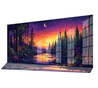 Aurora Diamond Art Kits Adults,Large Diamond Painting Adults Paint by Numbers Forest DIY Crystal Art Crafts Kits,Full Round Drill Gem Canvas Pictures for Home Wall Decor Gifts,41x20Inch C-821