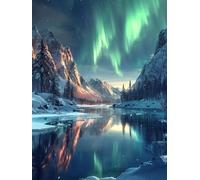 Aurora Diamond Art Kits, River 5D Diamond Painting Kits for Adults, DIY Crystal Art Painting Pictures, Full Drill Crystal Embroidery Cross Stitch for Home Wall Decor, Gifts for Women 16x20in Z-6413