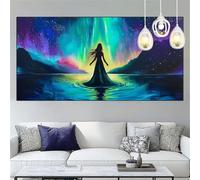 Aurora Diamond Art Painting Kit Princess Diamond Painting by Numbers Kits for Adults DIY Crystal Art Rhinestone Picture Embroidery Cross Stitch Canvas Craft kits,Home Wall Decor Gifts 30x60cm YC-174