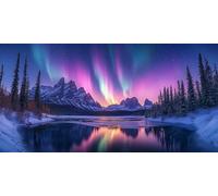 Aurora Diamond Painting Kit with Complete Set of Diamond Art Accessories, DIY Full Drill Embroidery Kit, Mountain Diamante Gems Canvas Wall Art Crafts for Adults, Room Decor Gifts 12x24Inch ZSHD-5711