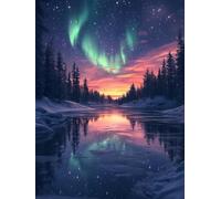 Aurora Diamond Painting Kits for Adults, Pattern Starry Sky Diamond Art 5D DIY Full Square Drill Gem Crystal Art Kits Crafts for Adults, Room Decor, Bedroom Decor, Gifts for Women 80*110CM -yym2507V7