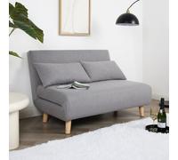 Aurora - Double Sofa Bed in Grey Linen - Fold Out Futon Home Garden Direct Grey One Size