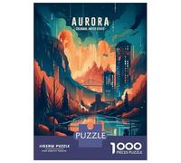 Aurora Downtown Skyline Adult Paper Puzzle, Old Europe Travel Artwork, Decorative Artwork, Thick Cardboard Pieces, Travel Gift for Adults, Adult Puzzle, 38x26cm/1000pcs