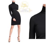 Aurora Dress By Wolford L Black Roll Neck Soft Elegance Long Sleeve