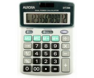 Aurora DT398 Semi Desktop Calculator (Stylish Executive Model), grey