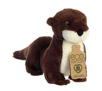 Aurora? Eco-Friendly Eco Nation? River Otter Stuffed Animal - Environmental Consciousness - Recycled Materials - Brown 13.5 Inches