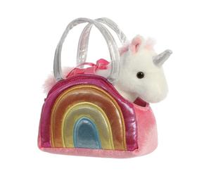 AURORA, Fancy Pals, 61171, Rainbow Unicorn Soft Toy In A Handbag, Gift Idea, Multi-Colour - Plush Soft Toy