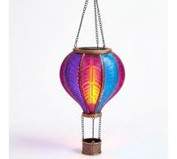Aurora Flaming Balloon Garden Light Big Hot Air Balloon Hanging Lantern | Solar Power Realistic Rainbow Flame Easy To Hang LED Warm White Light Automatically Illuminates At Night