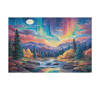 Aurora Forest 1000 Piece Jigsaw Puzzle for Adults Night View Aurora Kitchen Wall Decor Art Project Precision Cut Great Gift for Art Lovers 1000 PCS
